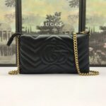 Replica Gucci Marmont Matelasse Wallet On Chain Black - 1:1 premium replica handbag