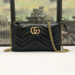 Replica Gucci Marmont Matelasse Wallet On Chain Black - affordable luxury replica bag