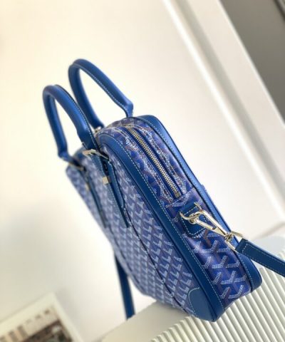 Fake Goyard Ambassade Briefcase Blue - 1:1 premium replica handbag
