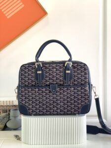 Fake Goyard Ambassade Briefcase Dark Blue - best quality fake designer bag