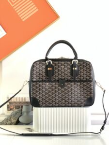 Replica Goyard Ambassade Briefcase Dark Brown - high-end replica designer purse