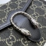 Replica Gucci Dionysus GG Chain Wallet Denim Black - top-grade luxury bag dupe