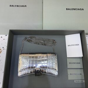 Replica Balenciaga Hourglass On Chain Silver - top-grade luxury bag dupe