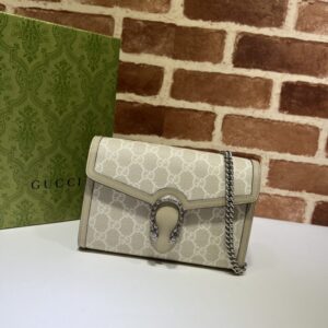 Replica Gucci Dionysus GG Chain Wallet Denim Beige - designer handbag clone