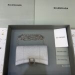 Replica Balenciaga Hourglass On Chain Shine Silver - premium superclone handbag