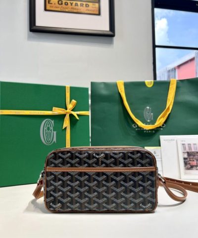 Fake Goyard Cap Vert Red Brown - 1:1 premium replica handbag