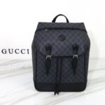 Réplica de mochila Gucci con doble G entrelazada negra: imitación de bolso de lujo de primera calidad