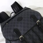 Réplica de mochila Gucci con doble G entrelazada, color negro