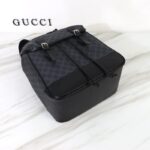 Réplica de mochila Gucci con doble G entrelazada en negro: bolso de diseñador de alta gama.
