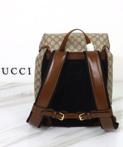 Fake Gucci Interlocking Double G Backpack Beige - best quality fake designer bag