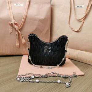 Fake Miu Miu Matelassé Crystal Black - top-grade luxury bag dupe