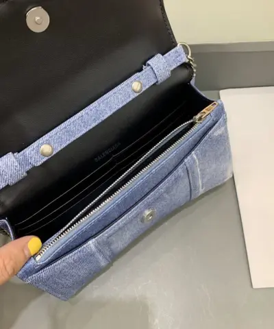 Replica Balenciaga Hourglass On Chain Denim - premium superclone handbag