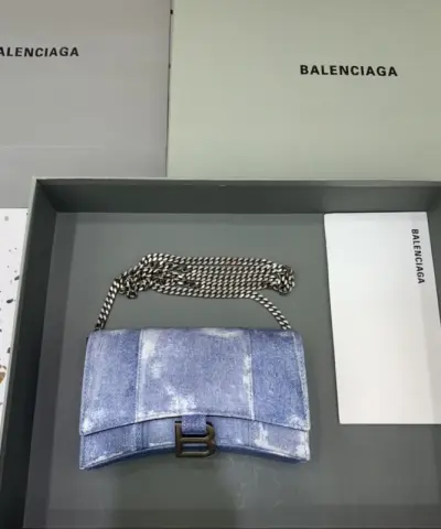 Replica Balenciaga Hourglass On Chain Denim - premium superclone handbag