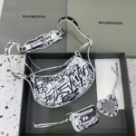 Replica Balenciaga Le Cagole Graffiti White