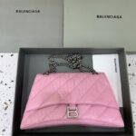 Replica Balenciaga Crush Large Pink - affordable luxury replica bag