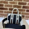 Fake Gucci Gucci Bauletto Top Handle White Black - best quality fake designer bag