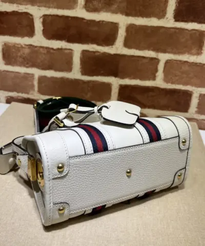 Fake Gucci Bauletto Top Handle White - affordable luxury replica bag