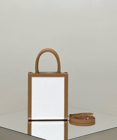 Replica Celine Triomphe Cabas Mini Tote White - premium superclone handbag