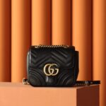Gucci GG Marmont Kare Siyah Replika - Premium Süper Klon Çanta