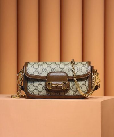 Fake Gucci 𝐇𝐨𝐫𝐬𝐞𝐛𝐢𝐭 𝟏𝟗𝟓𝟓 Baguette Bag - 1:1 premium replica handbag
