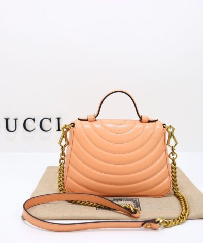 Fake Gucci GG Marmont Top Handle Apricot - best quality fake designer bag