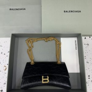 Fake Balenciaga Crush Small Black Gold - top-grade luxury bag dupe