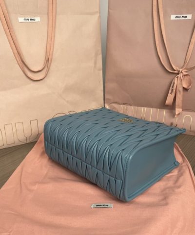 Replica Miu Miu Matelassé Tote Blue - affordable luxury replica bag
