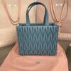 Replica Miu Miu Matelassé Tote Blue - best quality fake designer bag