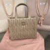 Fake Miu Miu Matelassé Tote Brown - designer handbag clone
