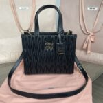 Replica Miu Miu Matelassé Tote Black - high-end replica designer purse