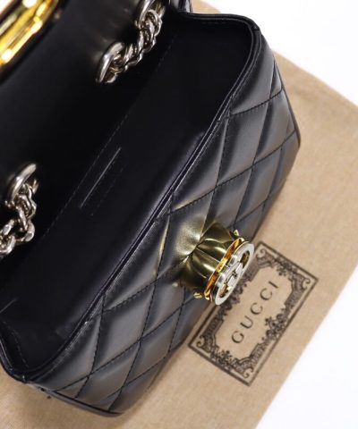 Fake Gucci Gucci Deco Double G Black - elite factory replica handbag