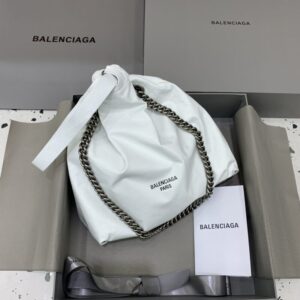 Replica Balenciaga Crush Small Tote White - high-end replica designer purse