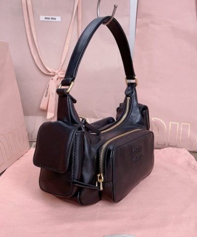 Replica Miu Miu Nappa Pocket Bag Black - 1:1 premium replica handbag