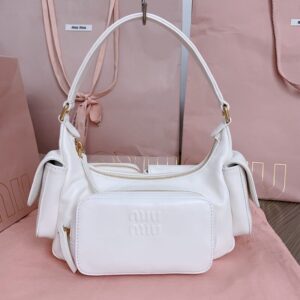 Fake Miu Miu Nappa Pocket Bag White - premium superclone handbag