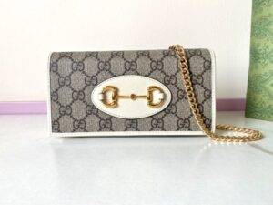 Replica Gucci Horsbet Chain Clutch White - high-end replica designer purse