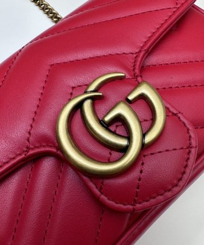 Fake Gucci Matelassé Mini Red - 1:1 premium replica handbag