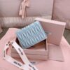 Fake Miu Miu Pocket Wallet Light Blue - premium superclone handbag