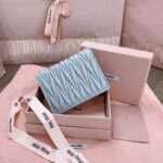 Replica Miu Miu Pocket Wallet Light Blue