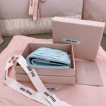 Replica Miu Miu Pocket Wallet Light Blue