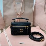 Replica Miu Miu Cosmetic Bag Black