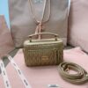 Fake Miu Miu Cosmetic Bag Milk Tea - designer handbag clone
