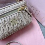 Replica Miu Miu Cosmetic Bag Beige