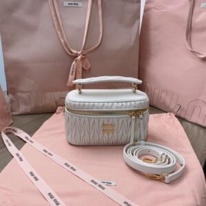 Fake Miu Miu Cosmetic Bag White - 1:1 premium replica handbag