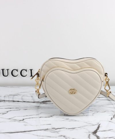 Fake Gucci Interlocking G Mini Heart White - top-grade luxury bag dupe