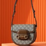 Replica Gucci Horsebit 1995 Semi – Circular Canvas - premium superclone handbag