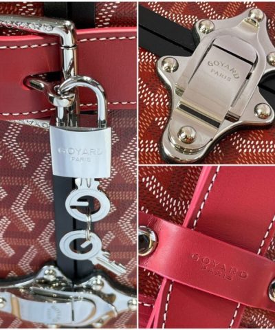 Replica Goyard Bourget Travel Suitcase Red - best quality fake designer bag