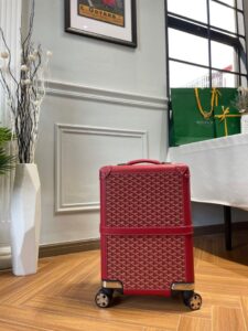 Replica Goyard Bourget Travel Suitcase Red - elite factory replica handbag