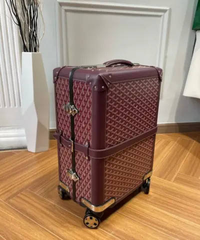 Replica Goyard Bourget Travel Suitcase Bordeaux - elite factory replica handbag