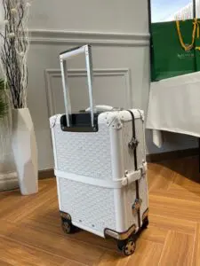 Replica Goyard Bourget Travel Suitcase White - high-quality designer bag dupe