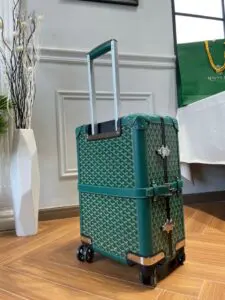 Fake Goyard Bourget Travel Suitcase Green - 1:1 premium replica handbag